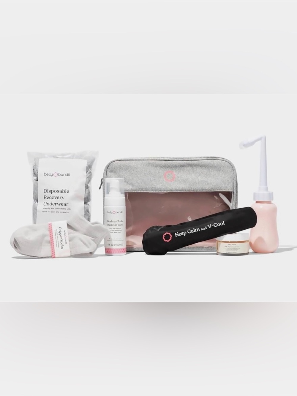 Belly Bandit Postpartum Care Kit Gray and Pink